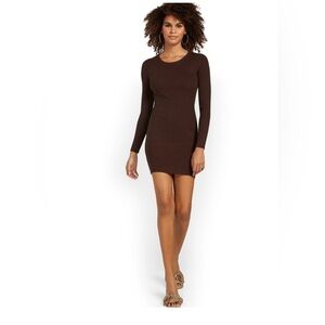 H&M Dark Maroon Wine Long Sleeve Dress Backless XS